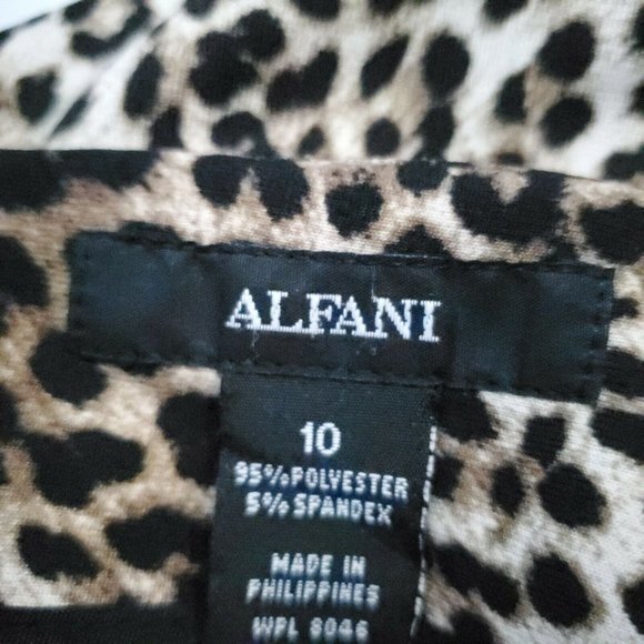 Alfani Pencil‎ Skirt Leopard Animal Print Brown Black Stretch 10 - Picture 4 of 9